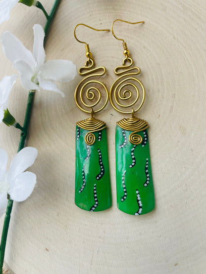 Dakari Green Brass Earrings