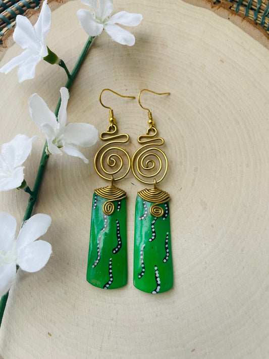 Dakari Green Brass Earrings