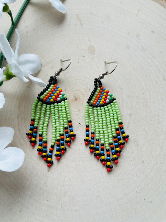 South African beaded earrings clearance- blue