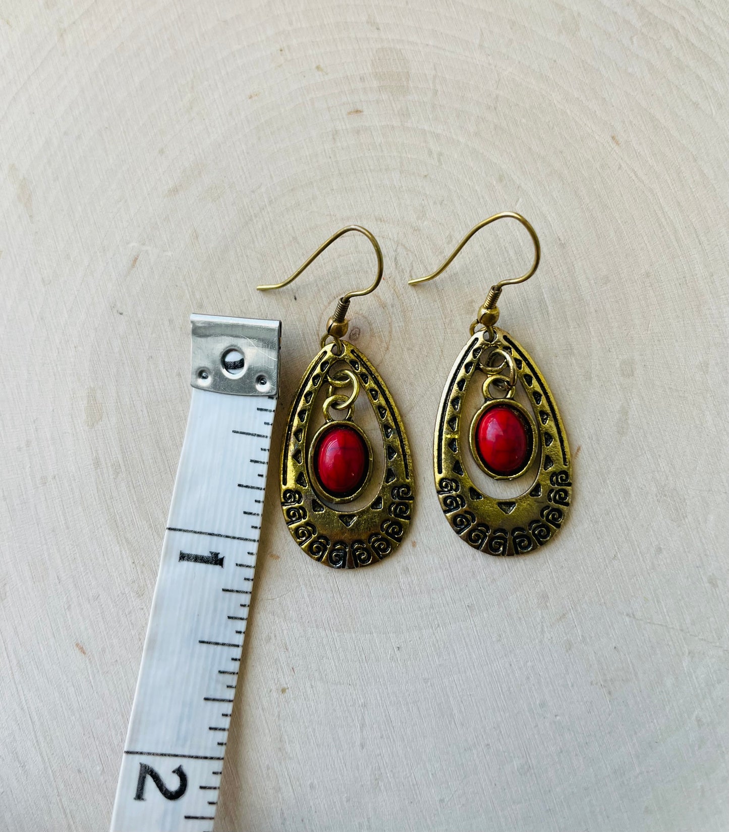 Mombasa Red Bead Mini Earrings