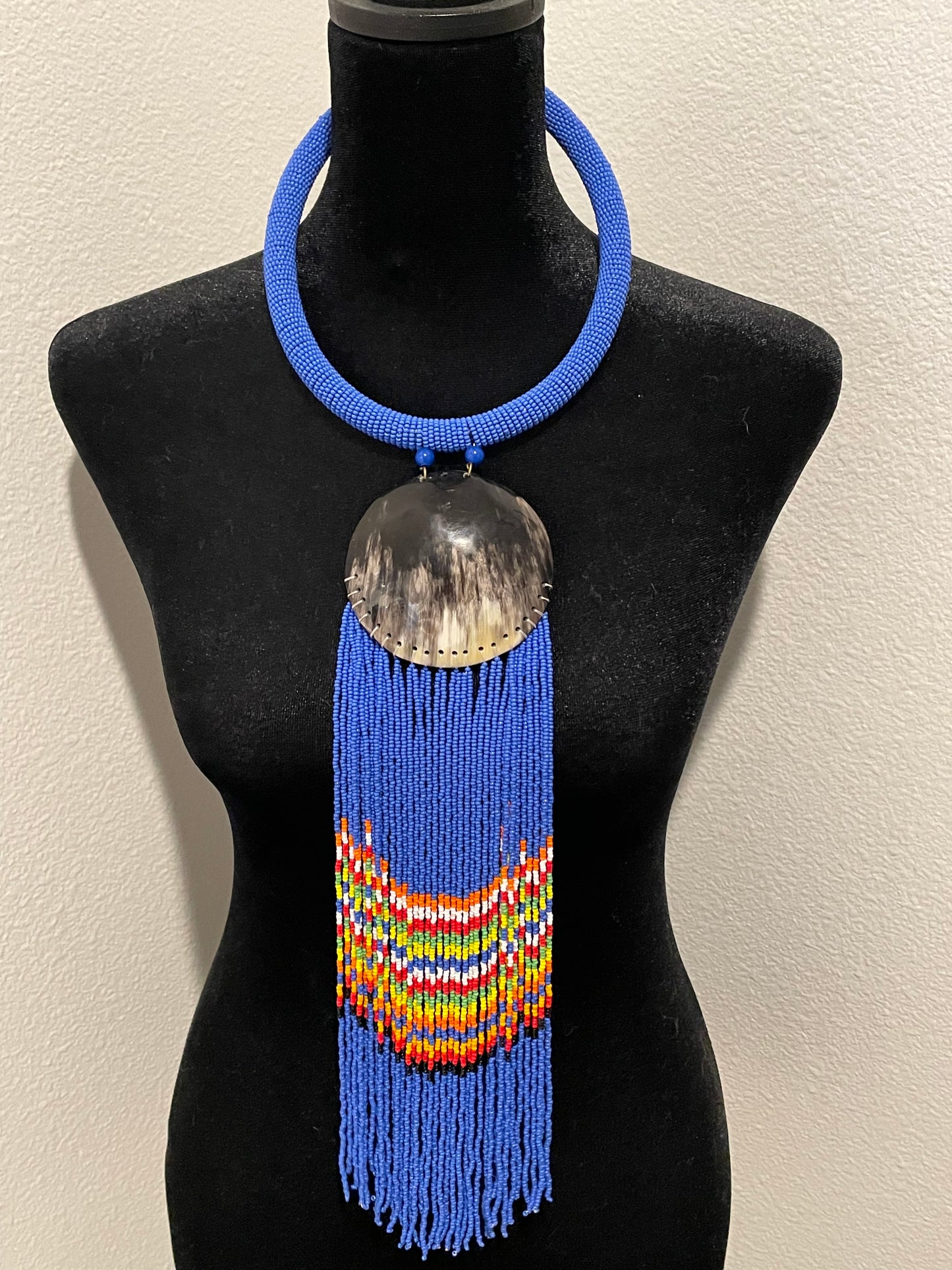 Blueish mix beaded necklace