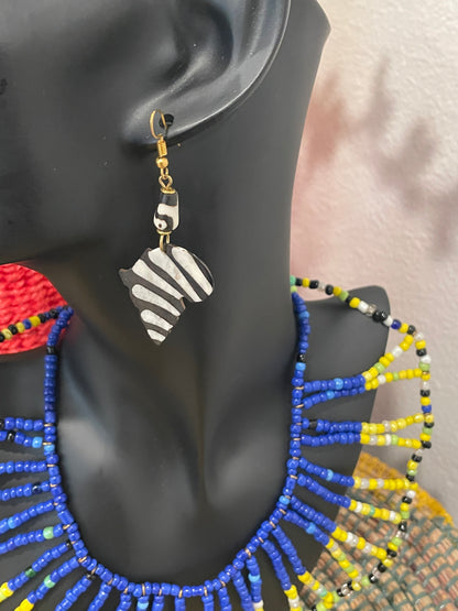 Zebra Africa Shaped Earrings