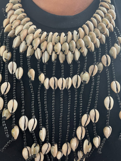 Dangle Cowrie statement necklace