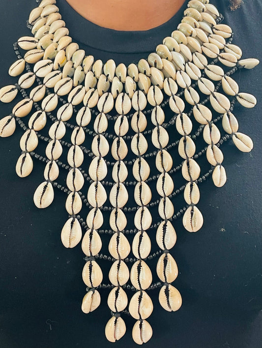 Cowrie statement necklace