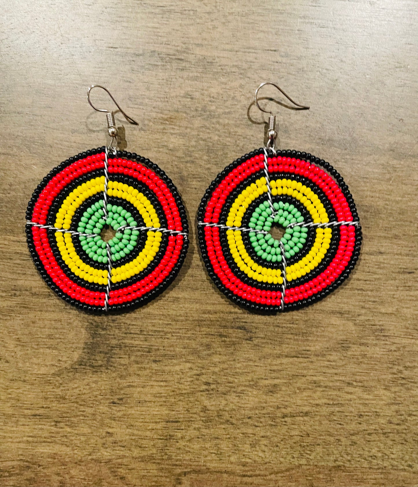 Circle Beaded Earrings-Clearance