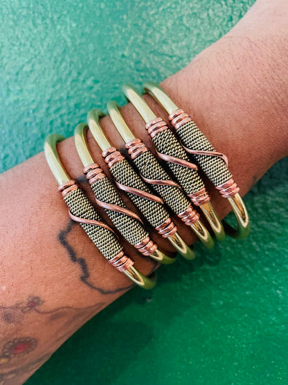 Yaoundé with a copper twist Brass  Bracelet
