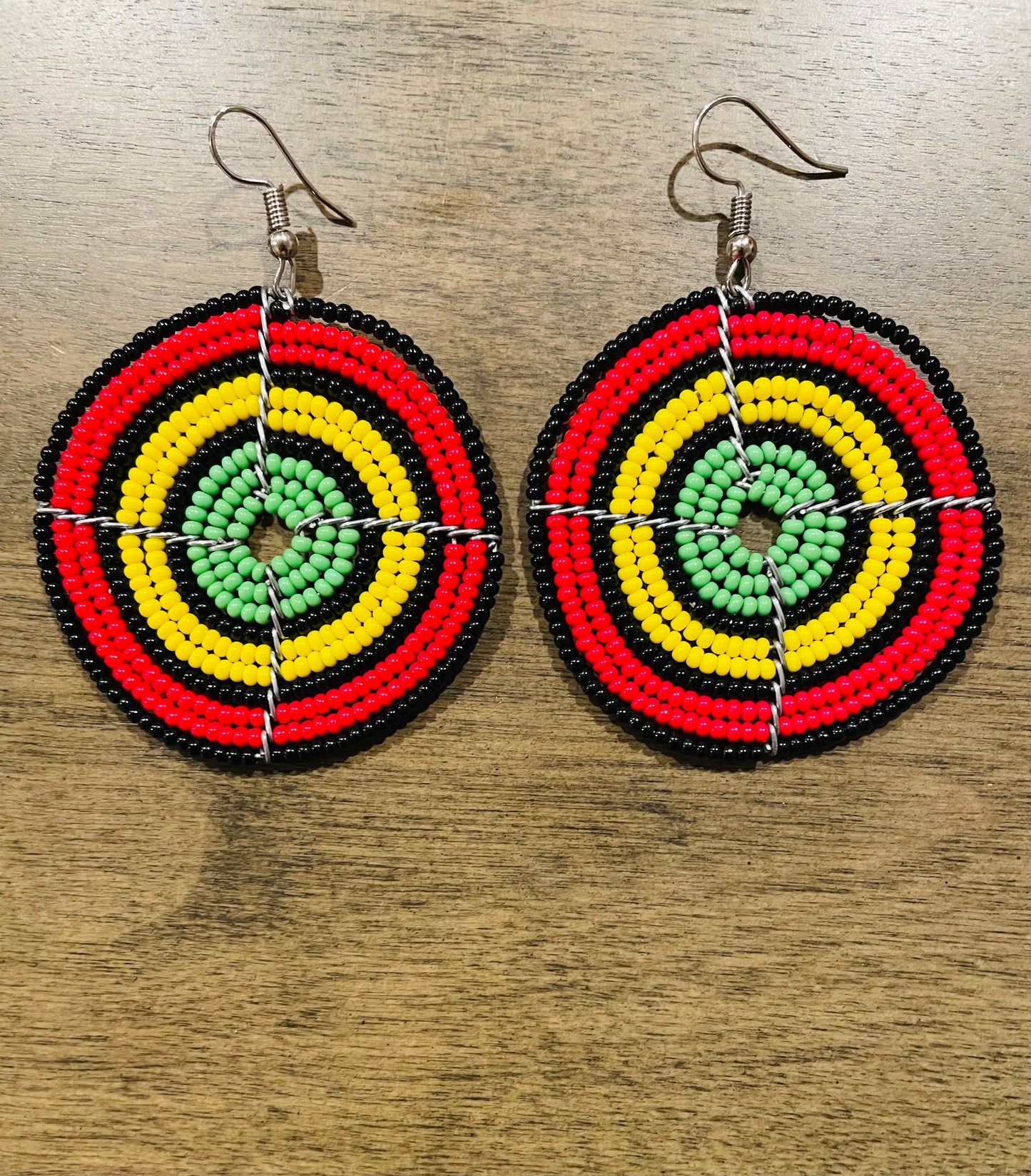 Circle Beaded Earrings-Clearance