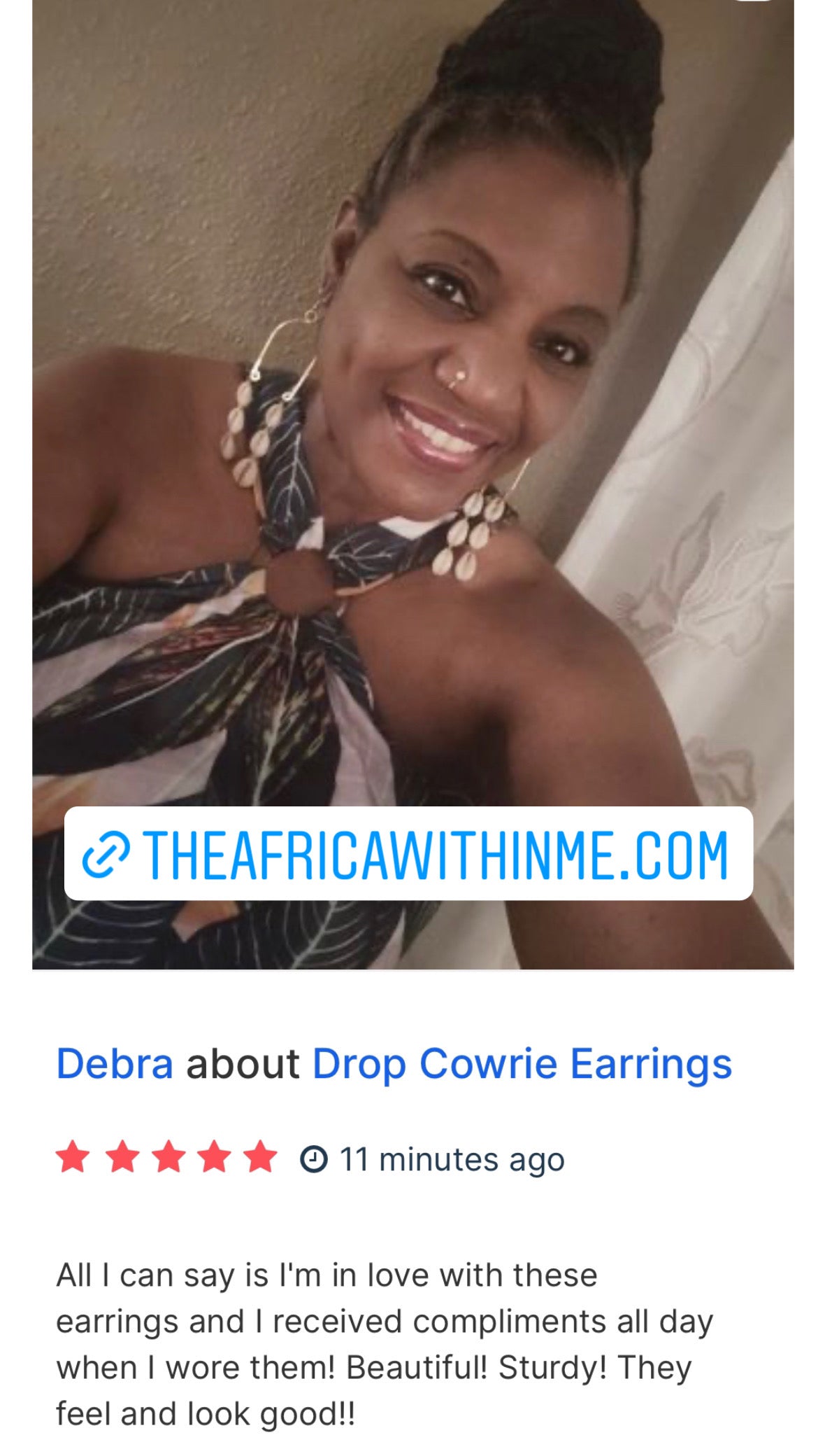 Drop Cowrie  Earrings